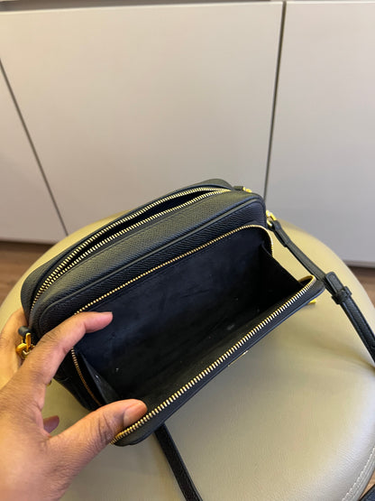 Christian Dior Cannage em Couro Preto