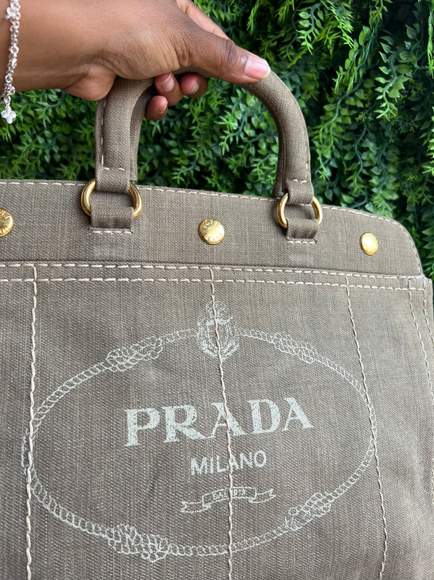 Prada Canvas Canapa Verde