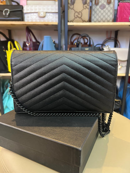 Saint Laurent Cassandre em Matelassê Preto