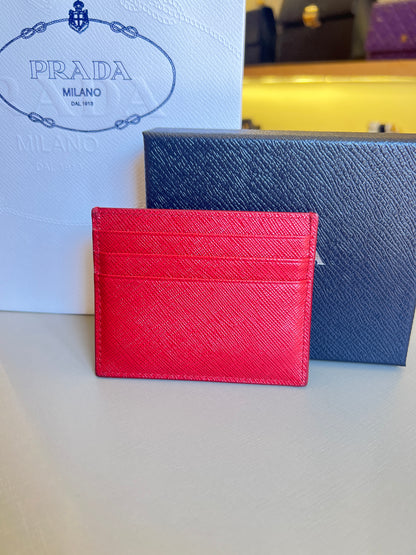 Porta Cartão Prada Saffiano Vermelho