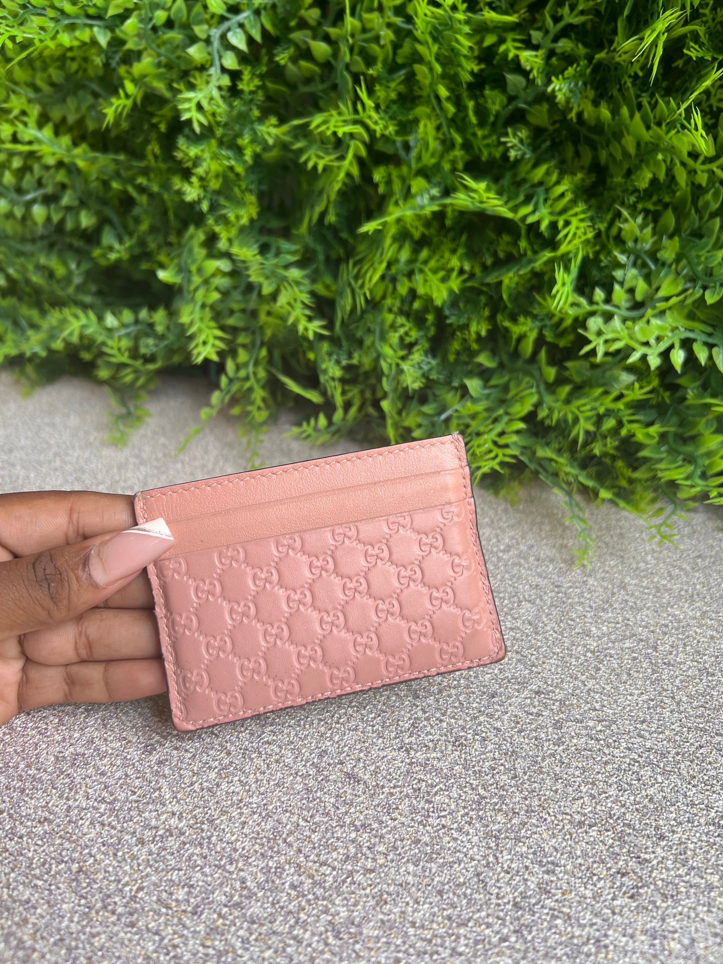 Porta Cartão Gucci Guccissima Rosa