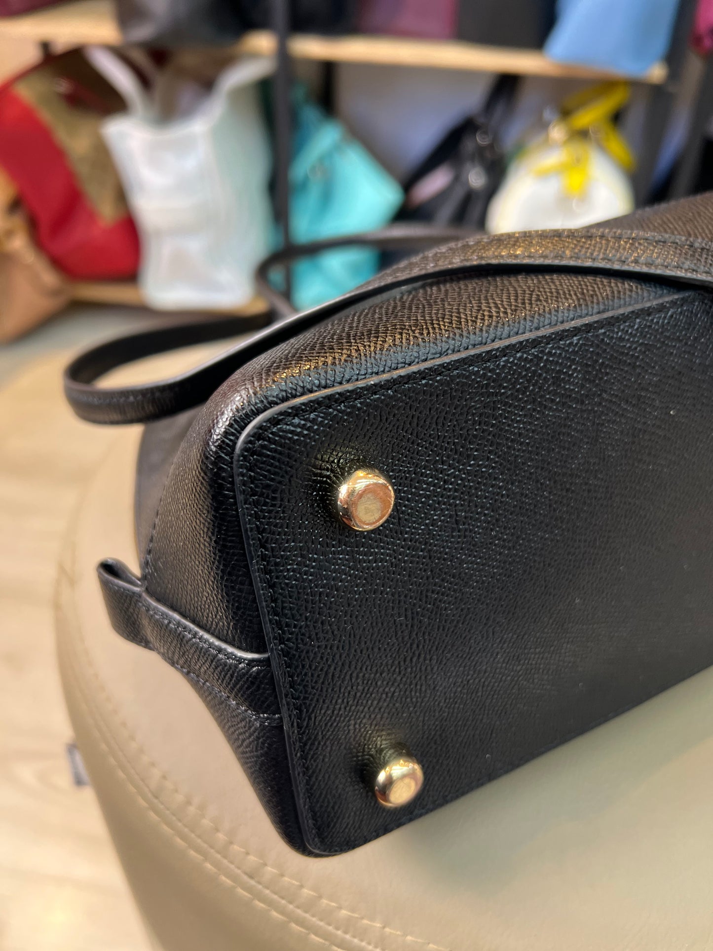 Coach Sierra Satchel em Couro Preto