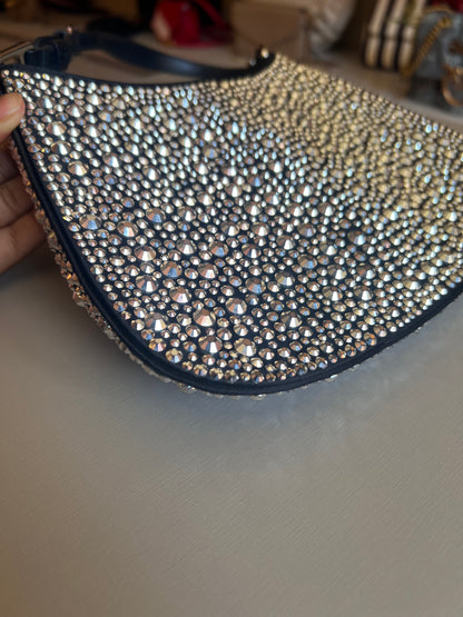 Prada Cleo Cetim com Cristais Preta