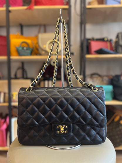 Chanel Double Flap Jumbo Preta
