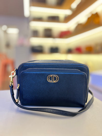 Christian Dior Cannage em Couro Preto