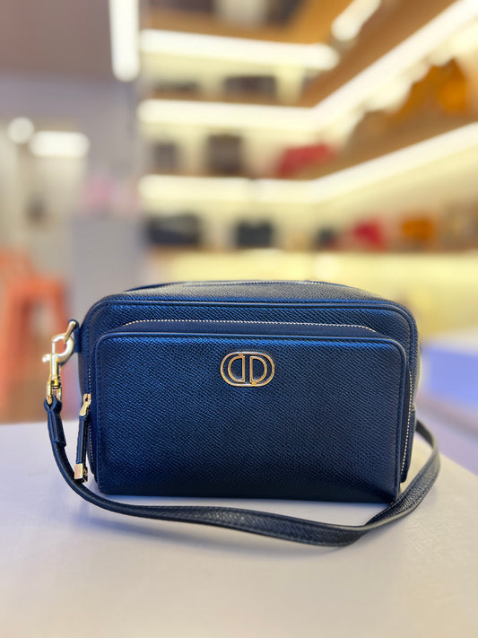 Christian Dior Cannage em Couro Preto