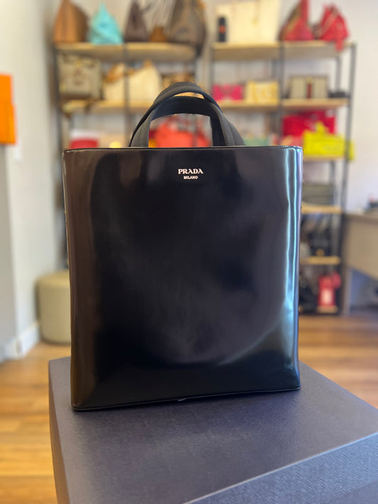 Prada Logo Stamp Tote Bag