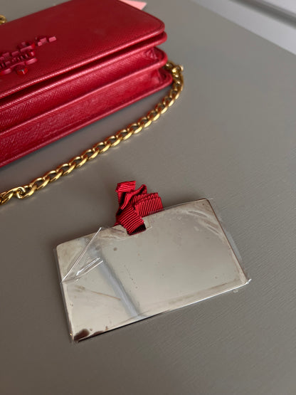Prada Logo Chain Vermelha