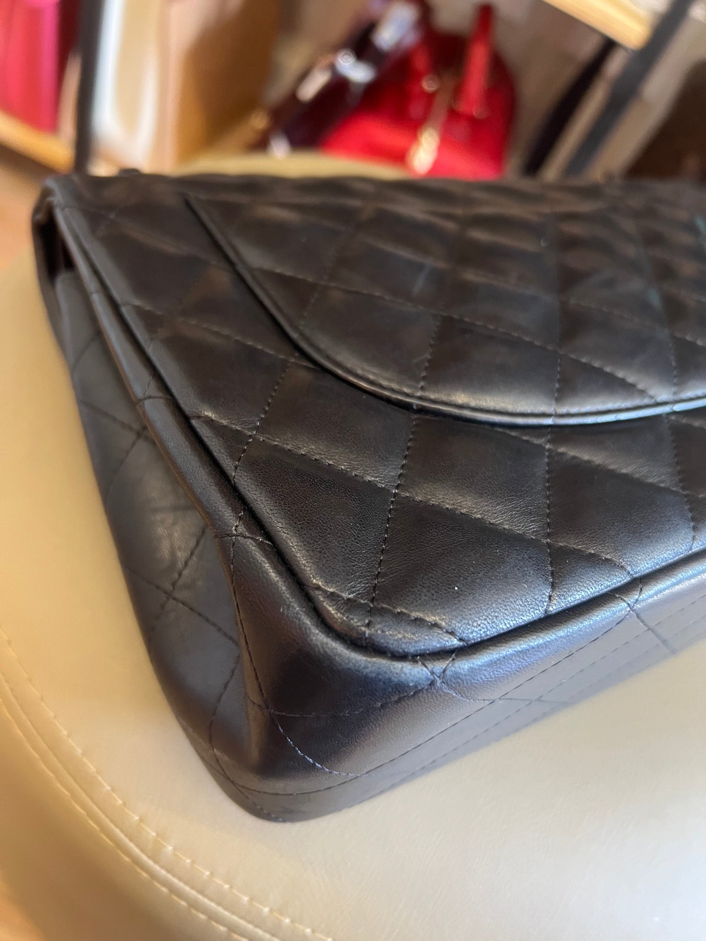 Chanel Double Flap Jumbo Preta