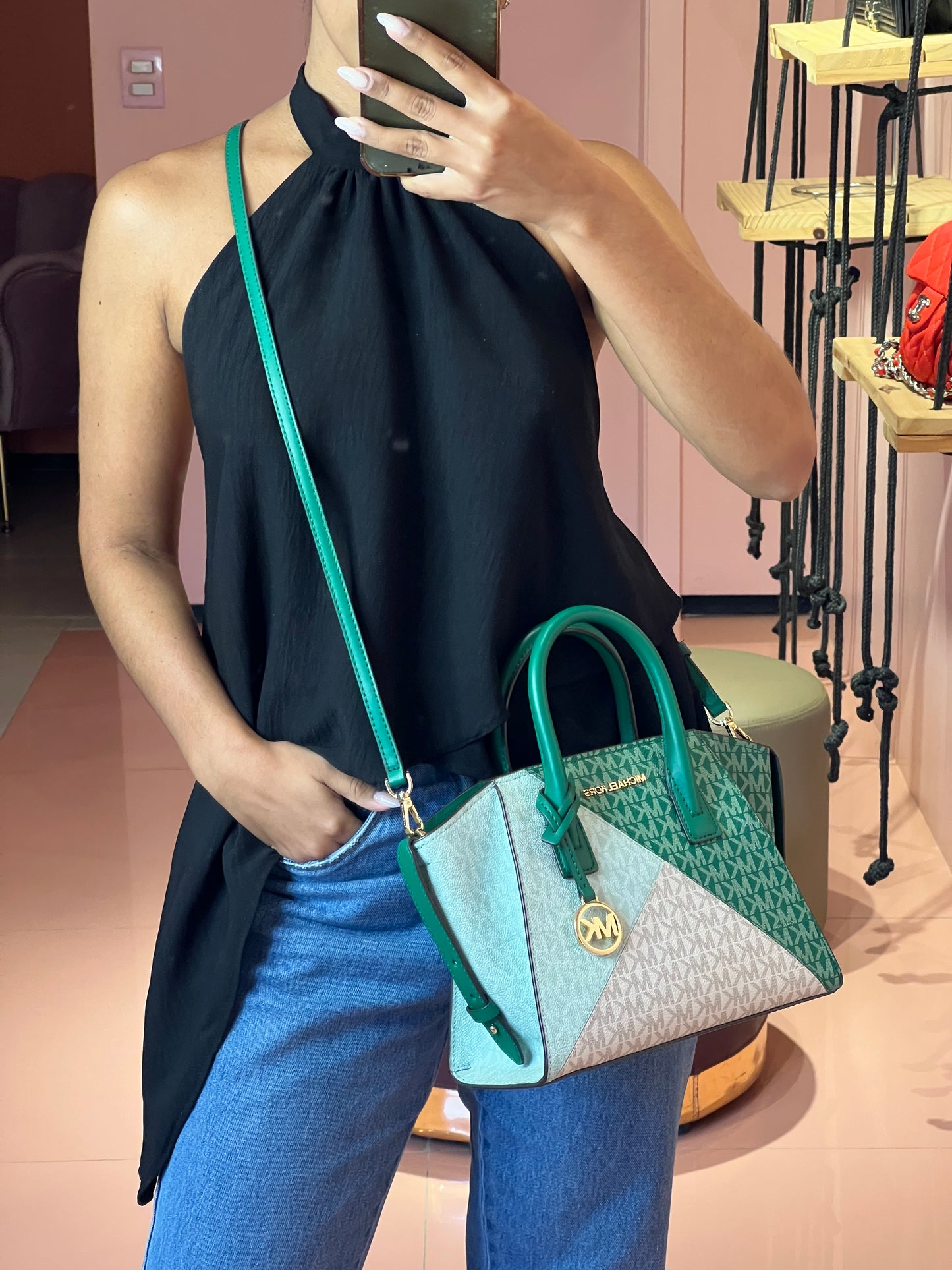 Michael Kors Monograma Verde e Branca