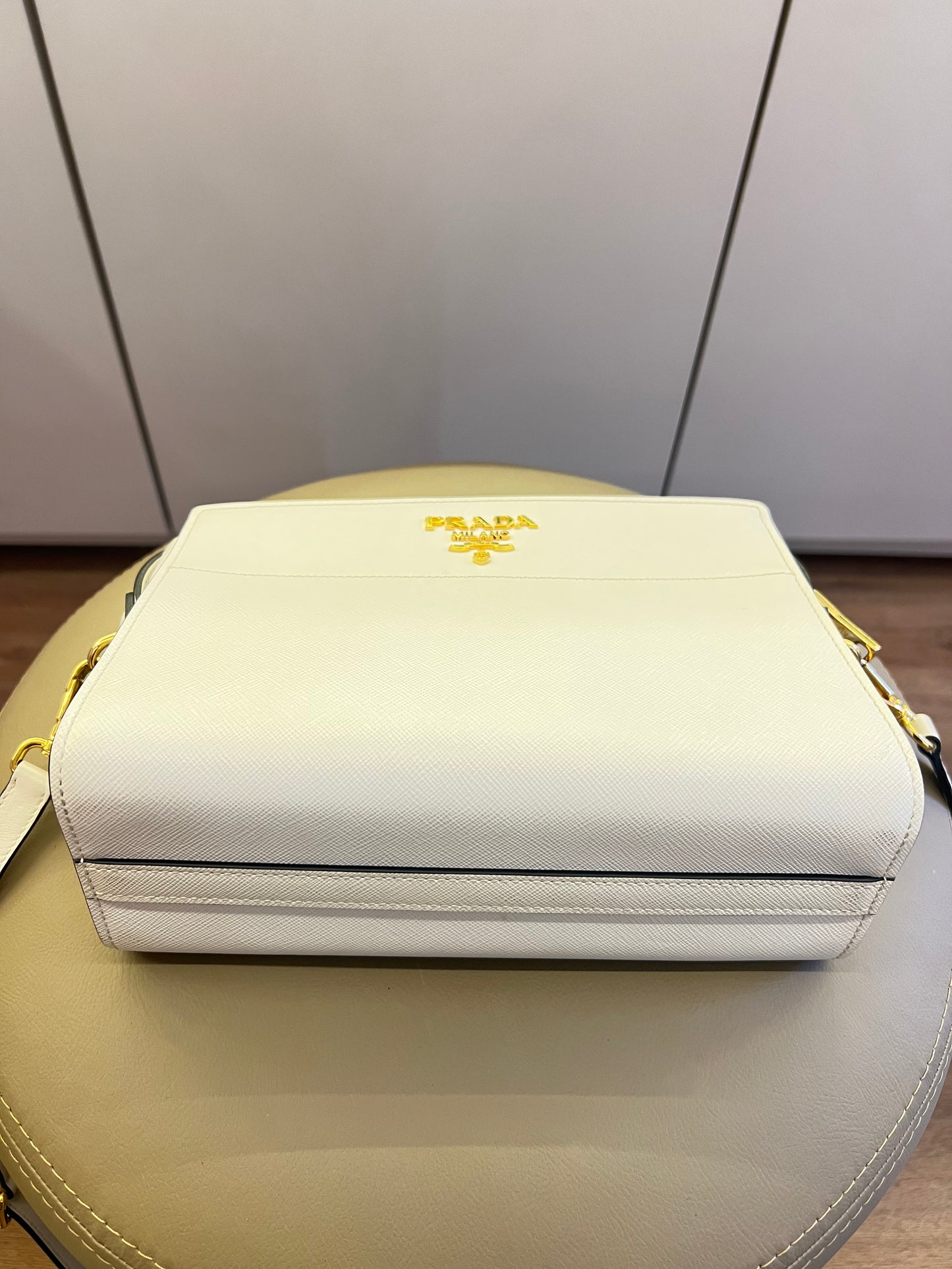 Prada Esplanade City Saffiano Off White