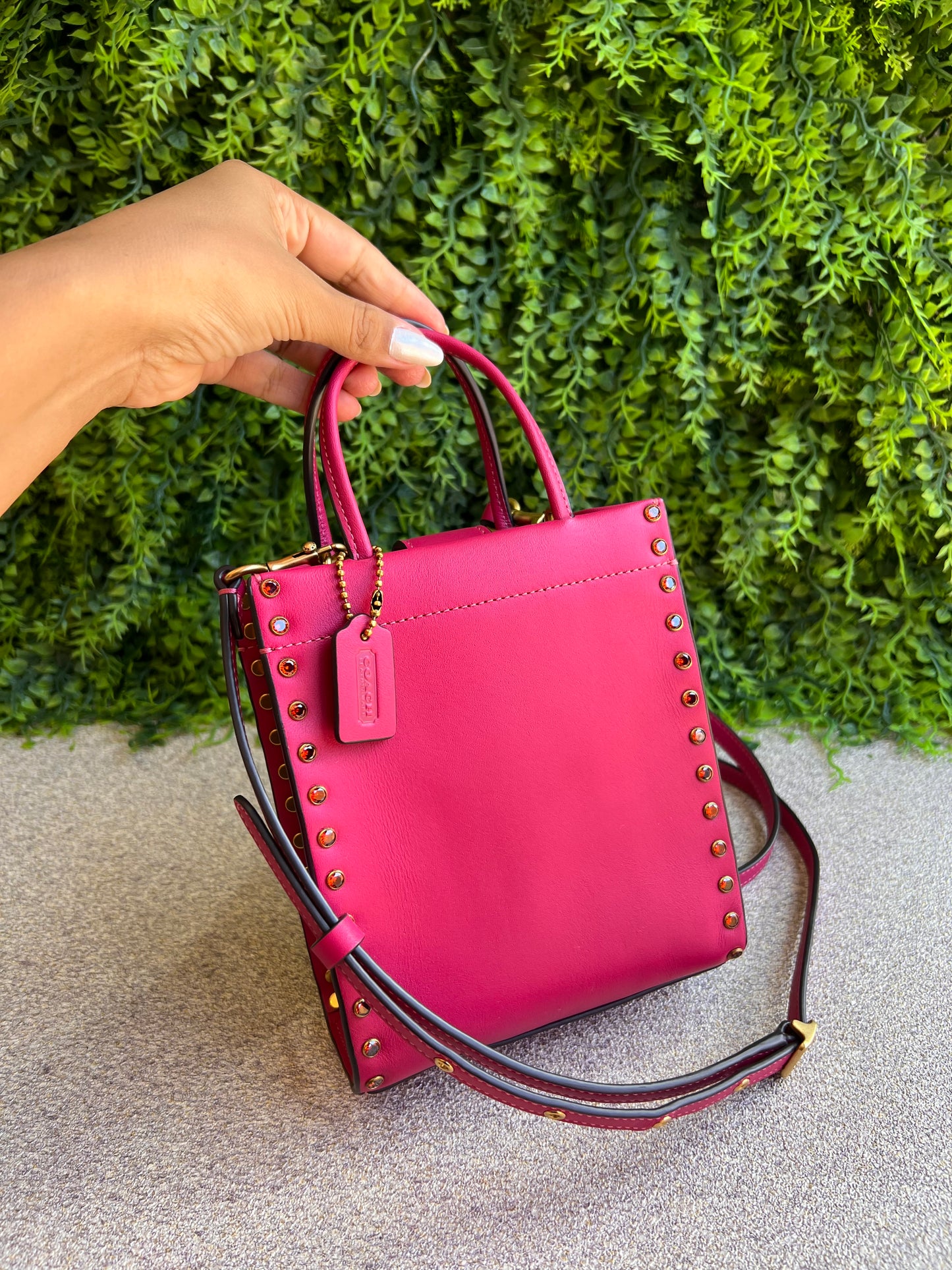 Coach Mini Cashin Tote Rosa