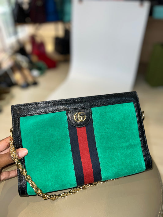 Gucci Ophidia Camurça Chain Verde