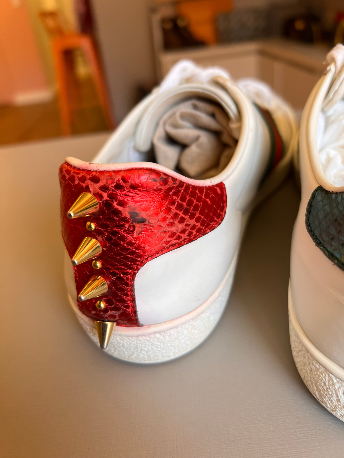 Tenis Gucci Ace Web Pearl