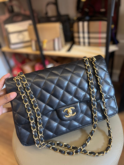Chanel Double Flap Jumbo Preta