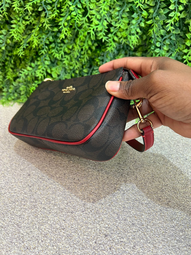 Coach Pochette Monograma com Vermelho