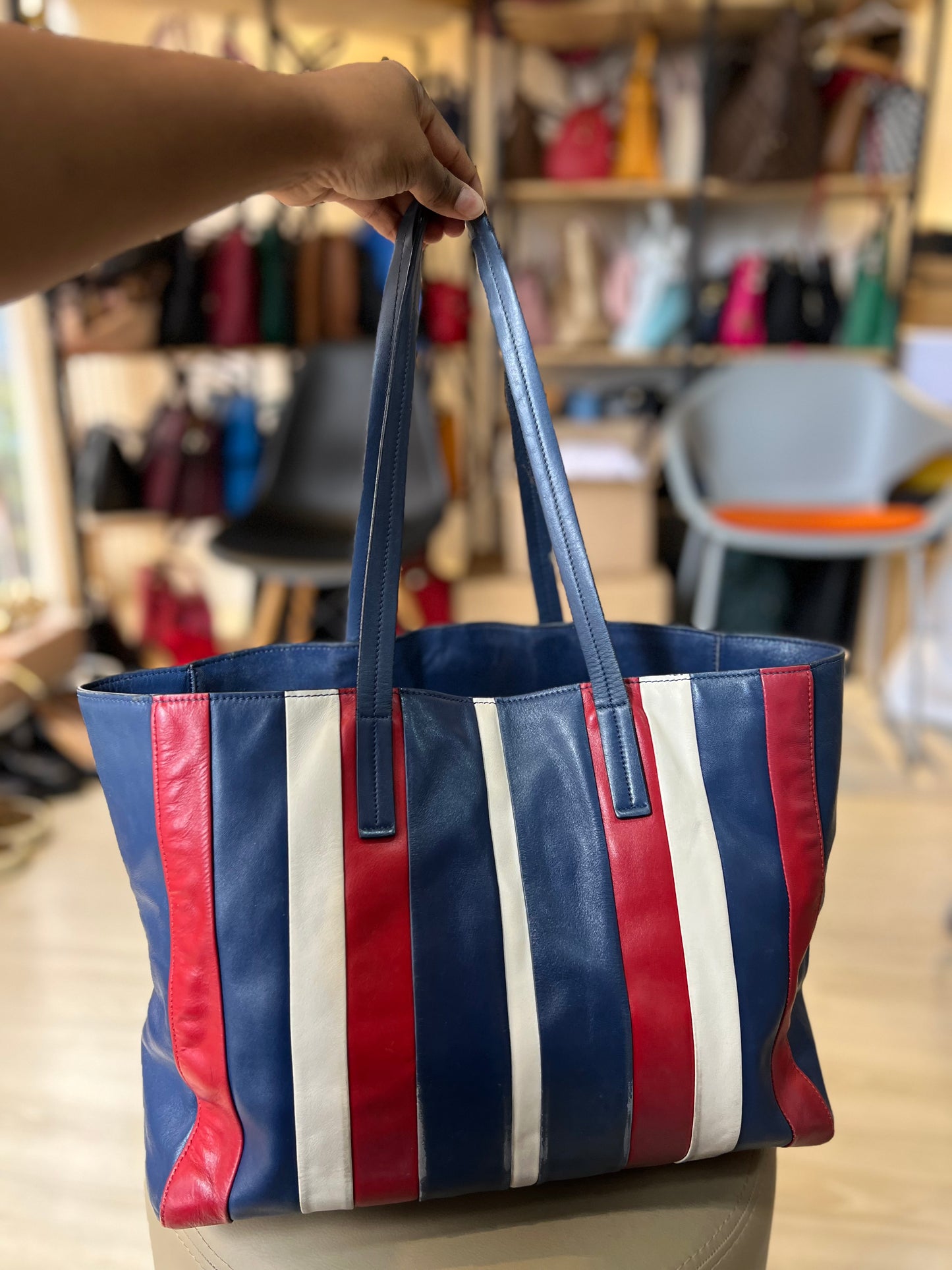 Prada Calf Tote Tricolor