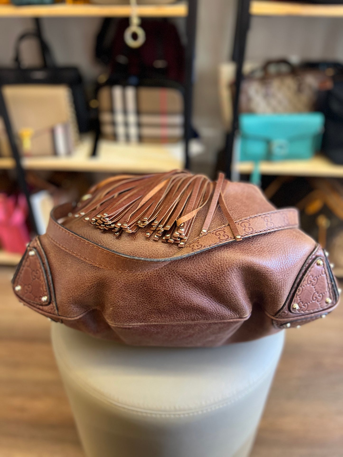 Gucci Indy Hobo Bag Marrom