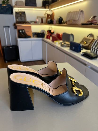 Sandália Gucci Horsebit Preta