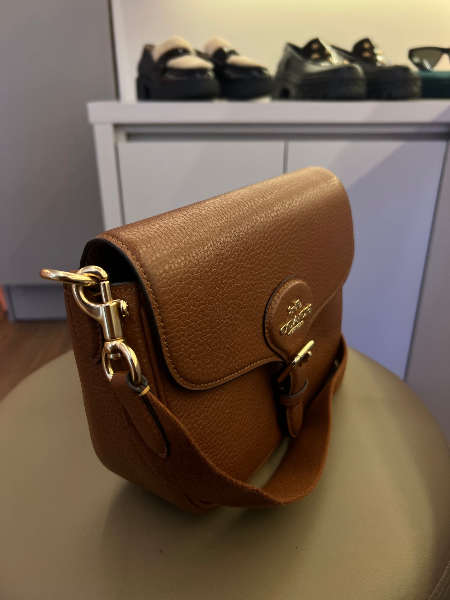 Coach Amelia Saddle Marrom