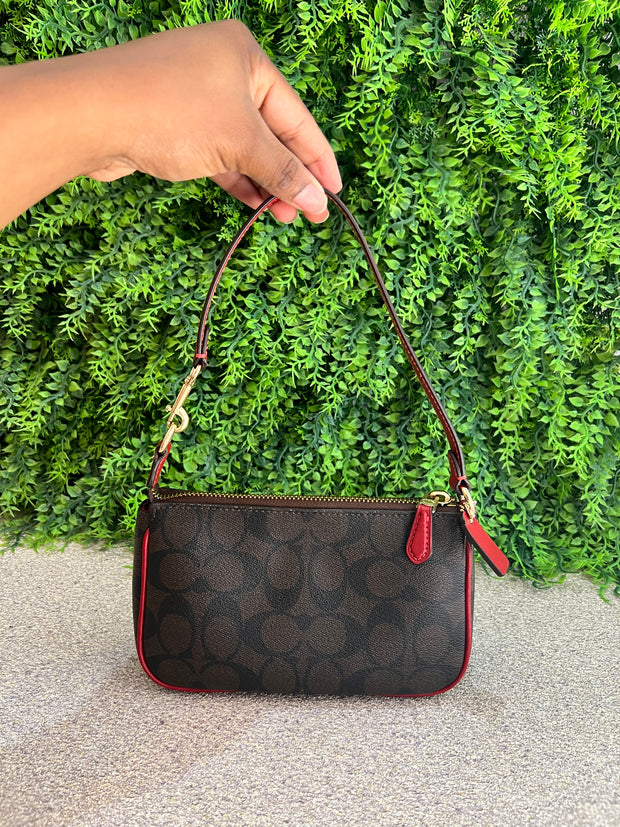 Coach Pochette Monograma com Vermelho