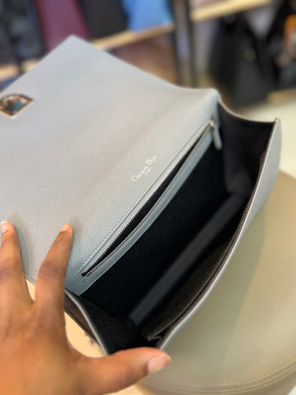 Christian Dior Diorama Couro Cinza