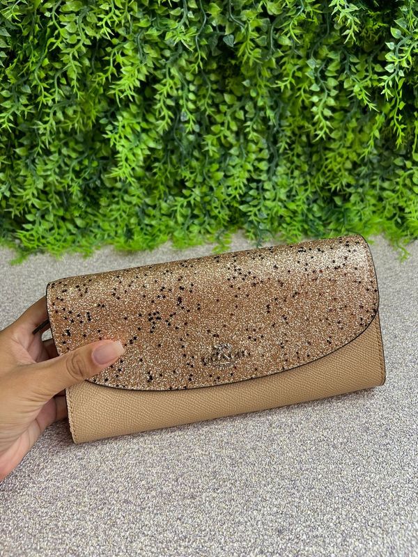 Carteira Coach Nude Glitter