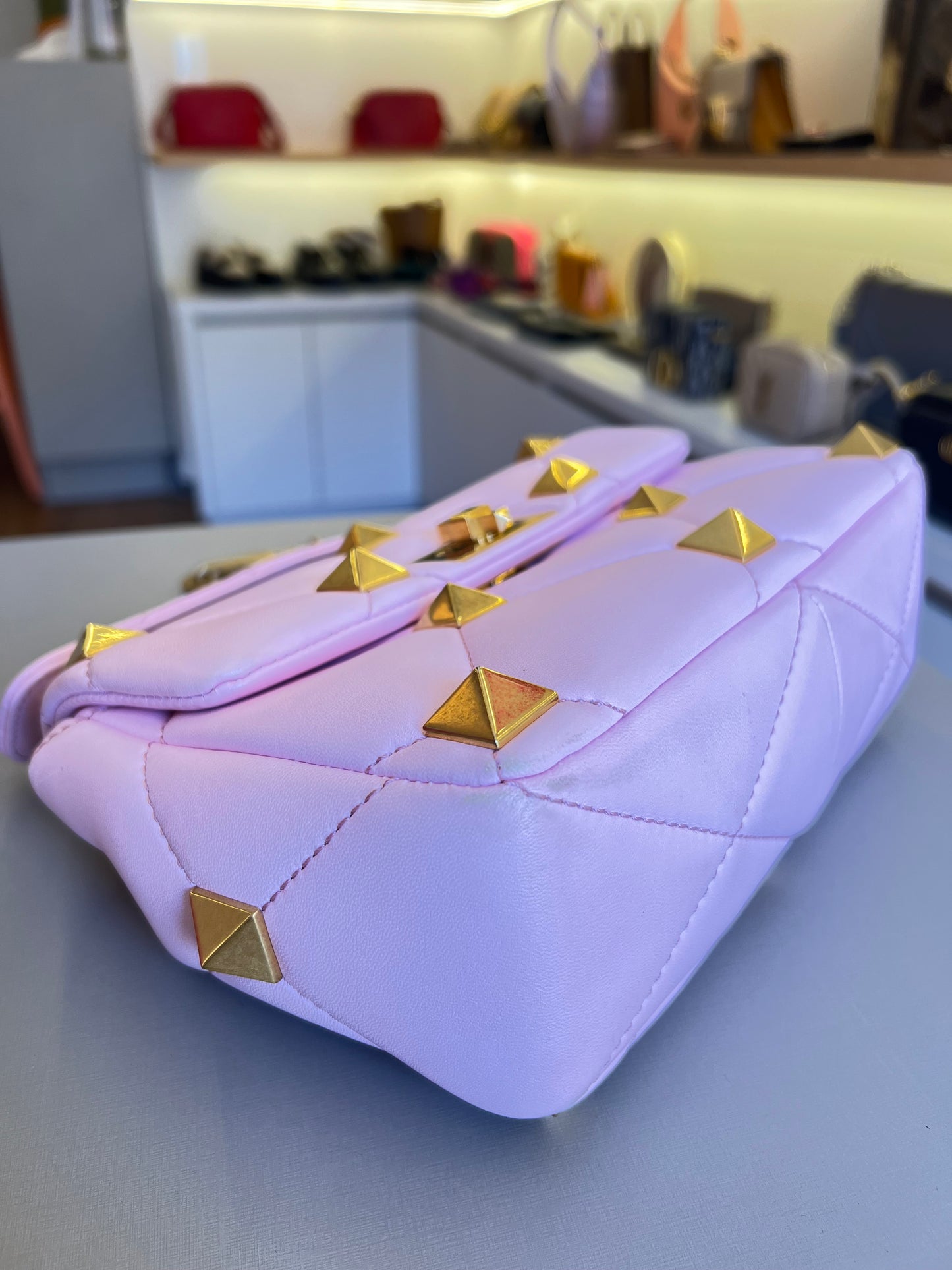 Valentino Roman Stud Média Rosa