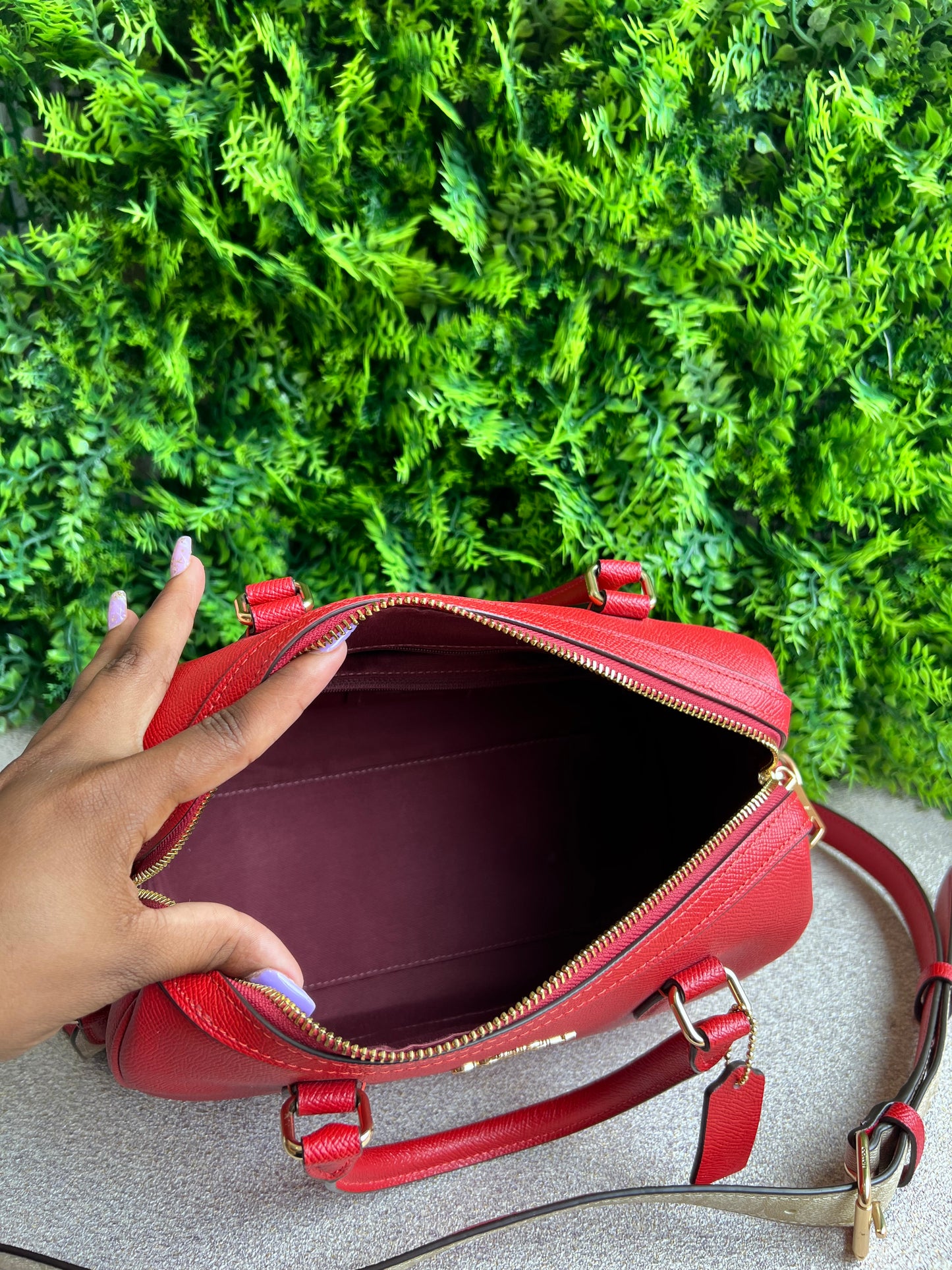 Coach Baú Crossbody Vermelha