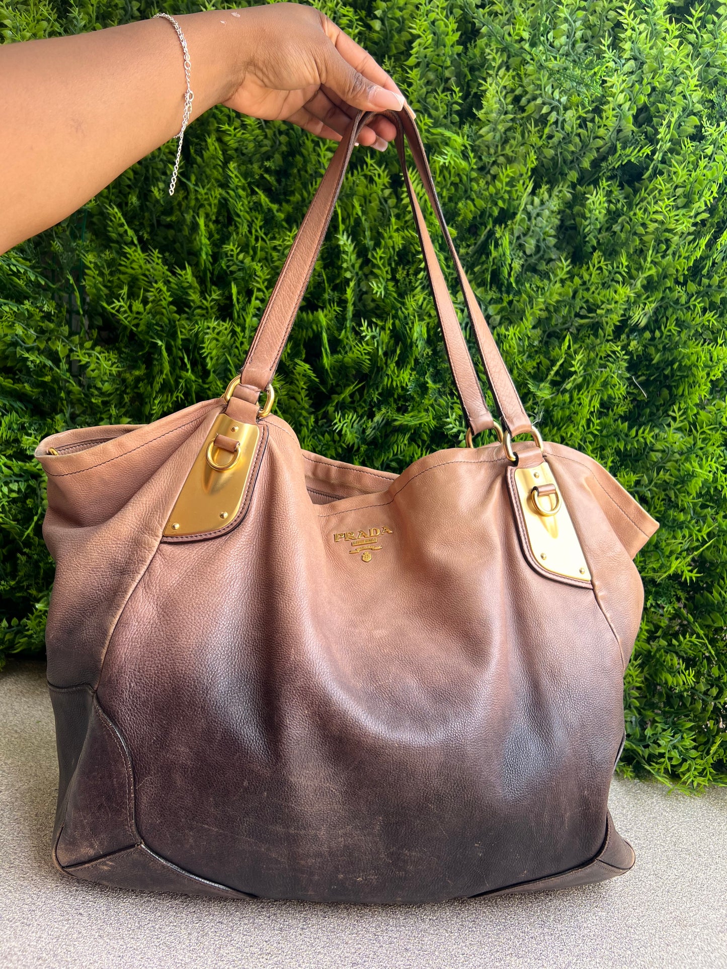 Prada Tote Soft Calf Marrom