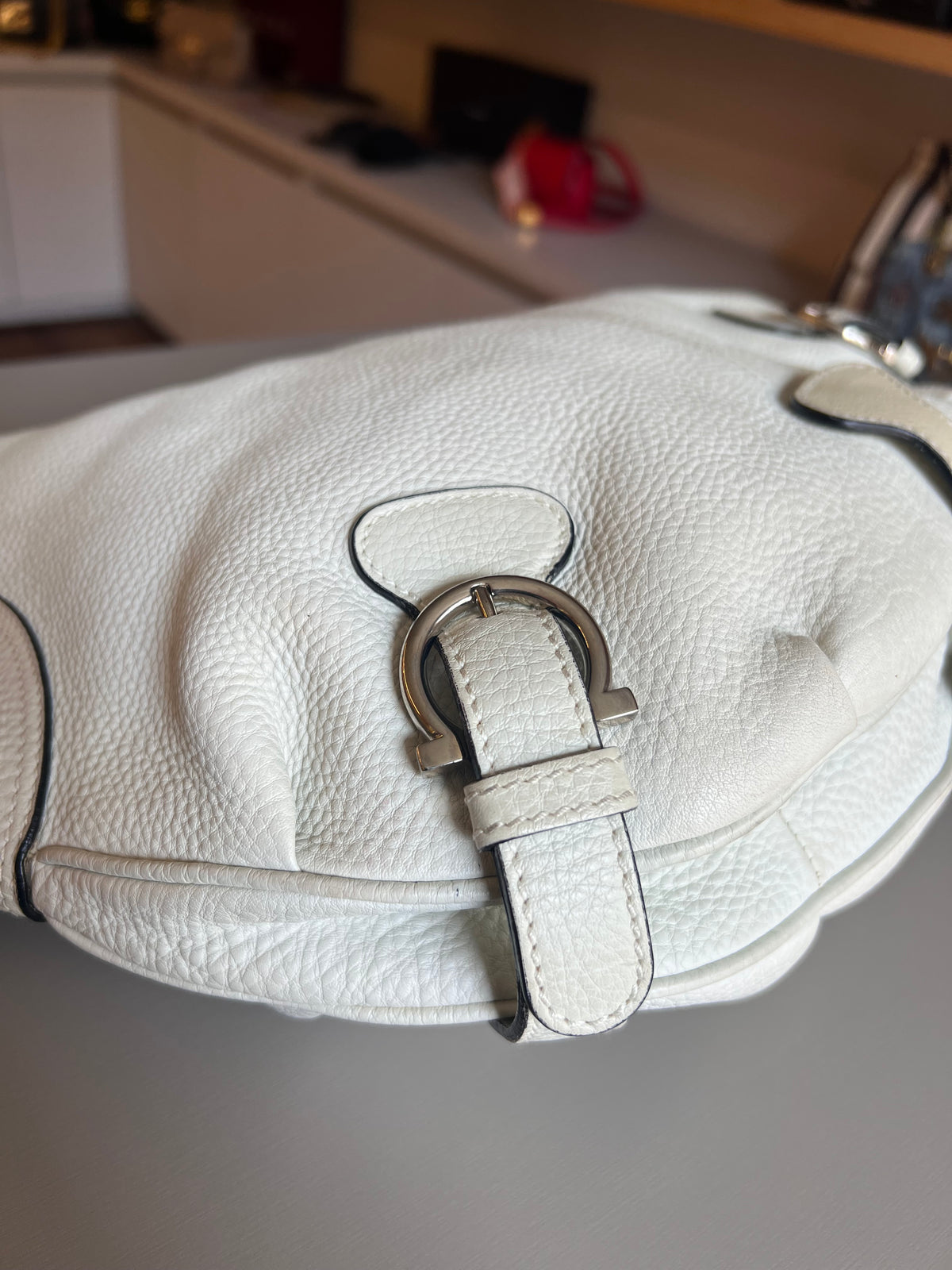 Salvatore Ferragamo Hobo Bag Off White