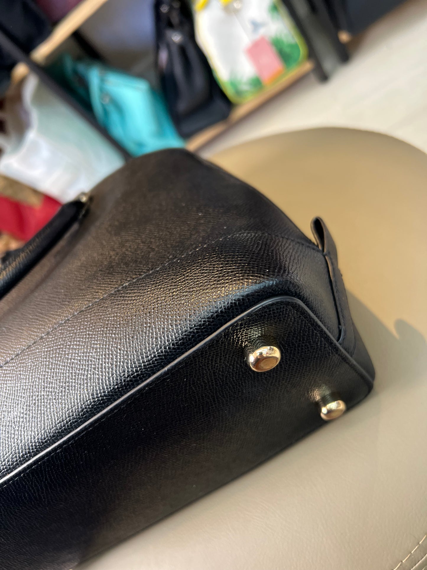 Coach Sierra Satchel em Couro Preto