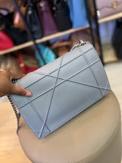 Christian Dior Diorama Couro Cinza