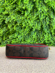 Coach Pochette Monograma com Vermelho