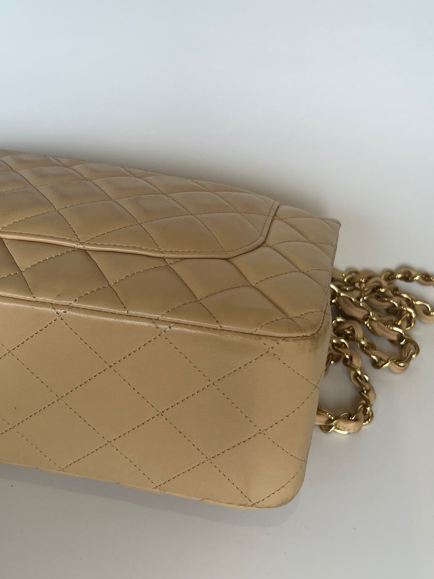 Chanel Double Flap Jumbo Nude