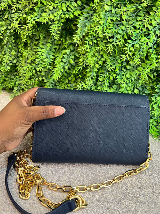 Tory Burch Emerson Chain Wallet Azul