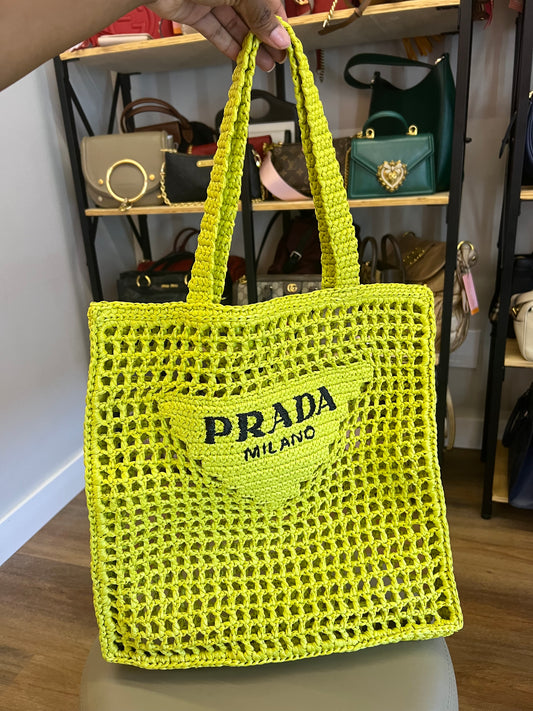 Prada Raffia Tote bag Verde