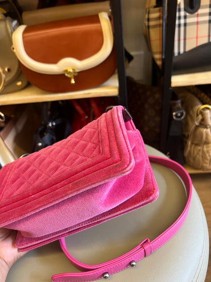 Chanel boy Velvet Small Pink