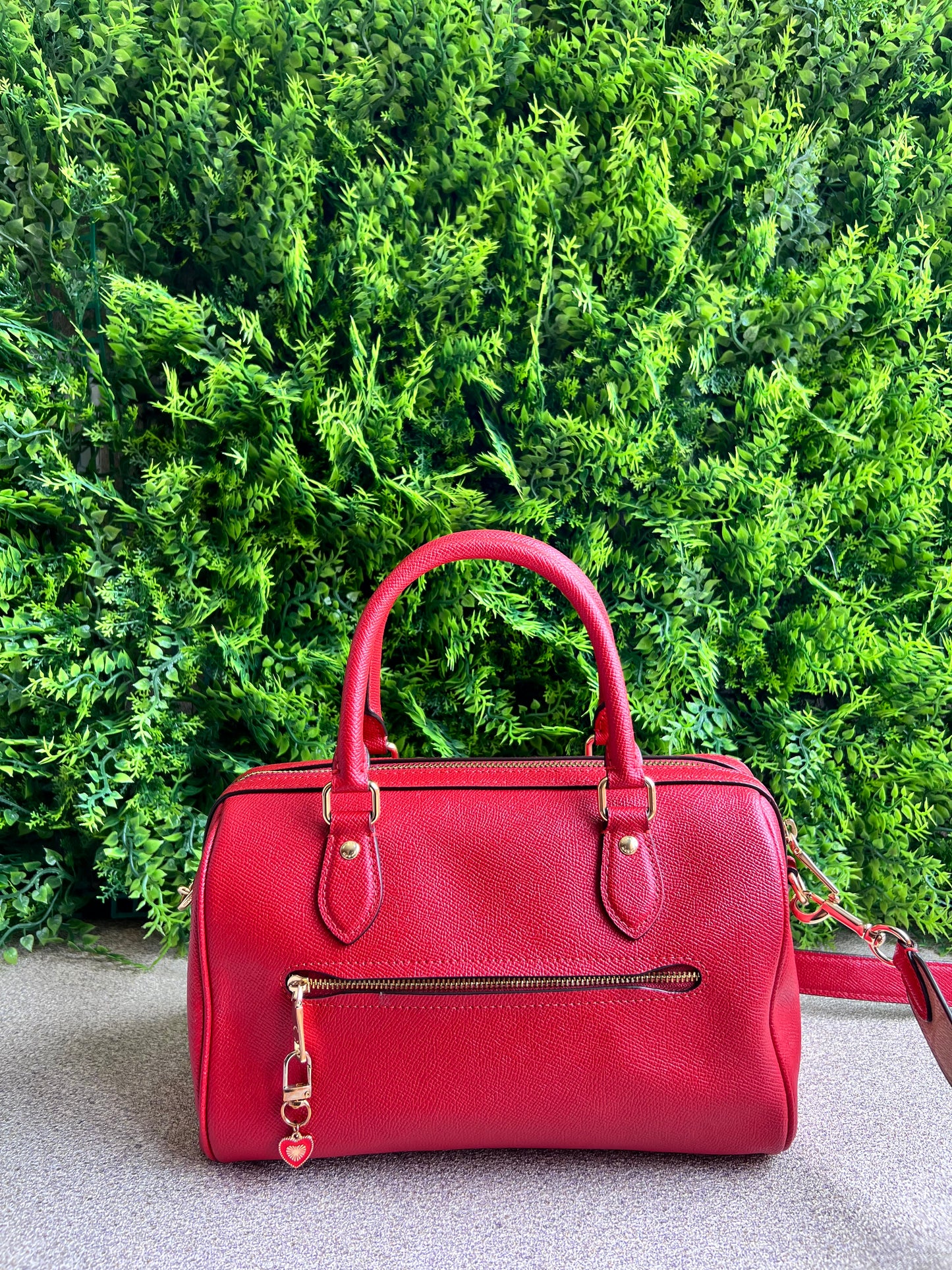 Coach Baú Crossbody Vermelha