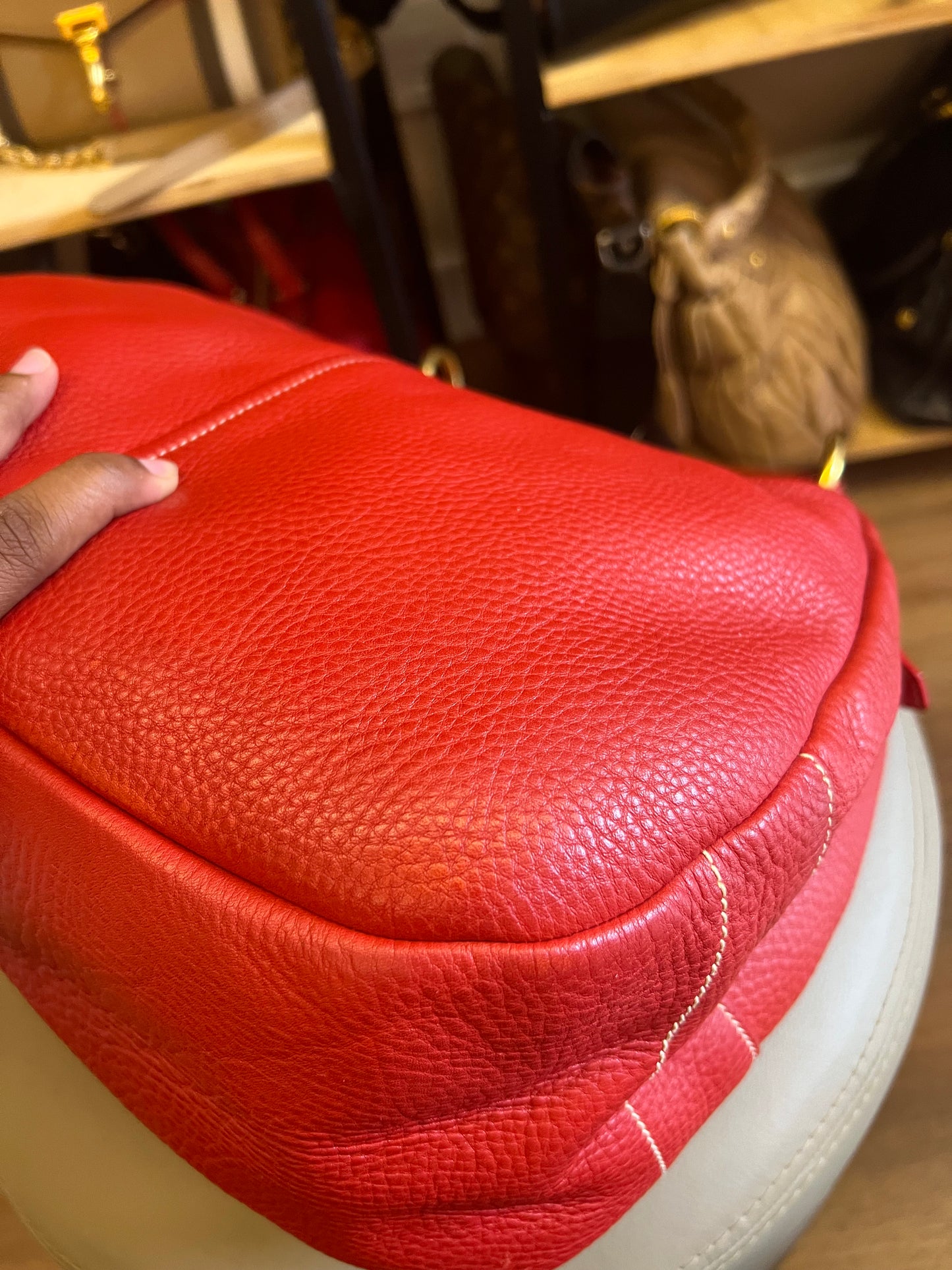 Prada Vitello Shoulder Vermelha