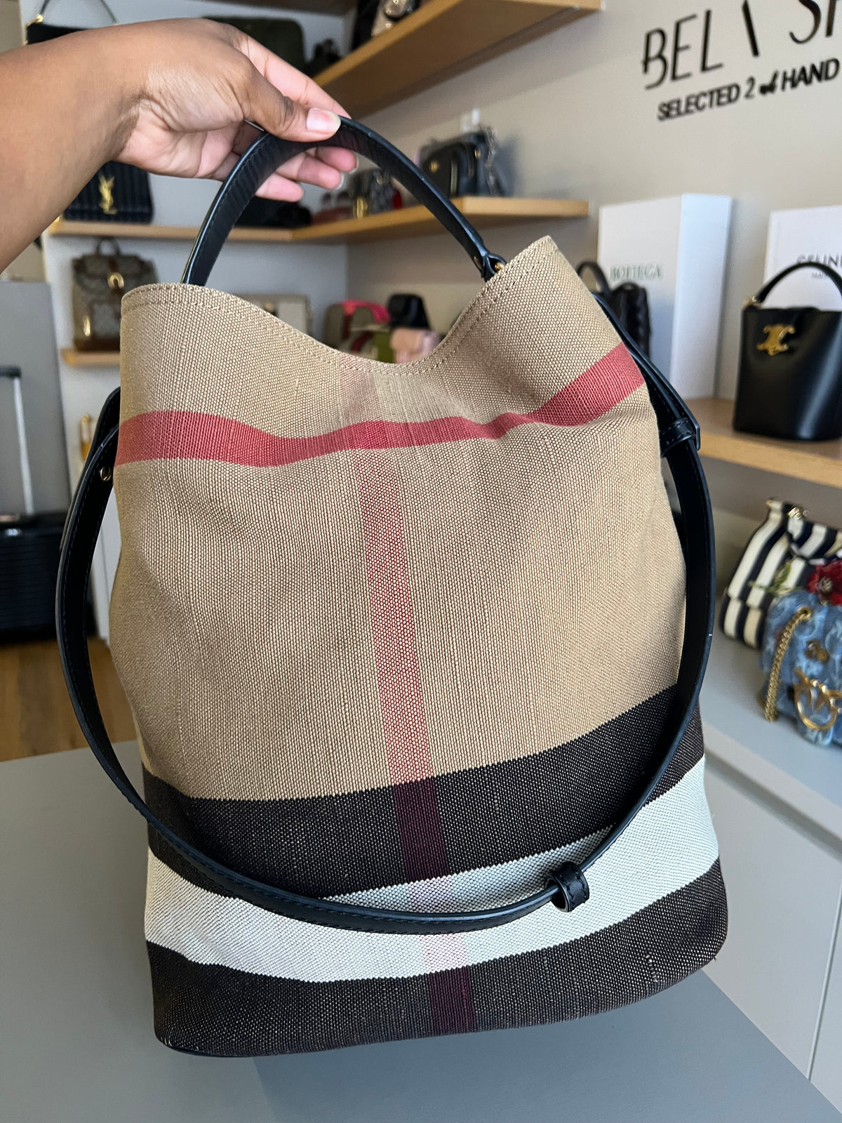Burberry Check Ashby Hobo