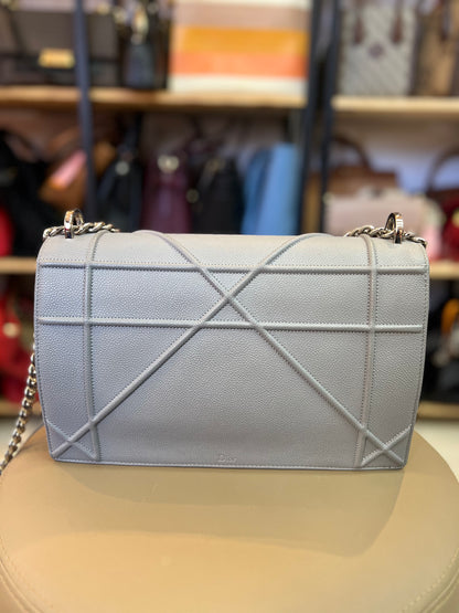 Christian Dior Diorama Couro Cinza