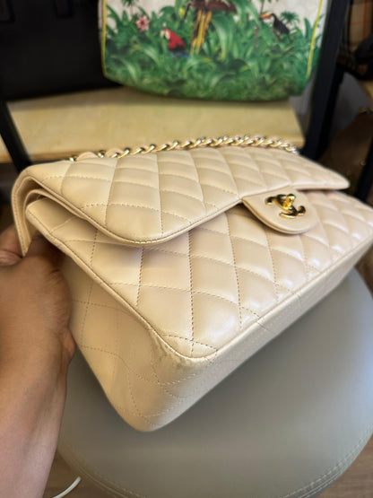 Chanel Double Flap Jumbo Nude