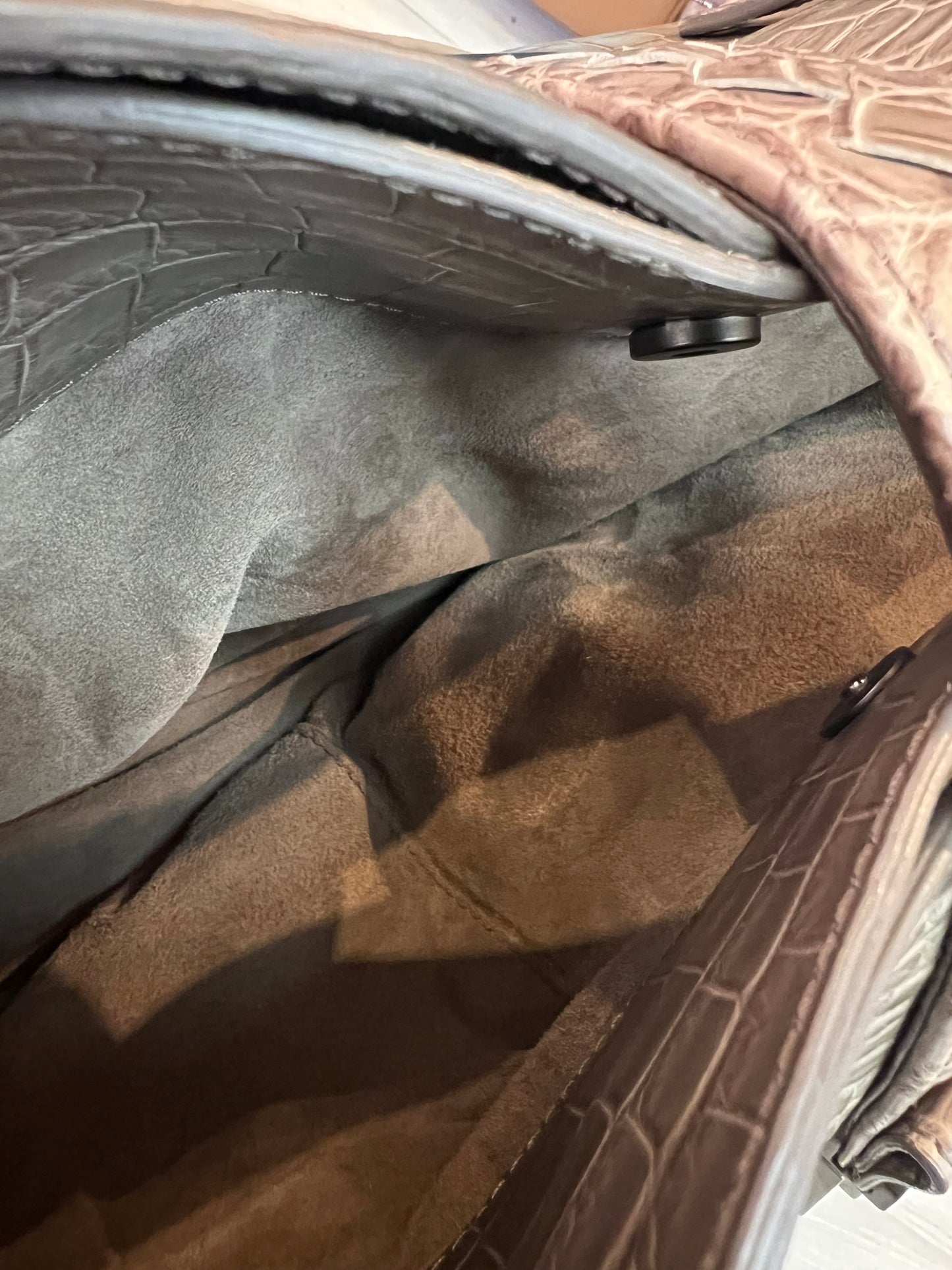 Bottega Veneta Roma Croco Cinza
