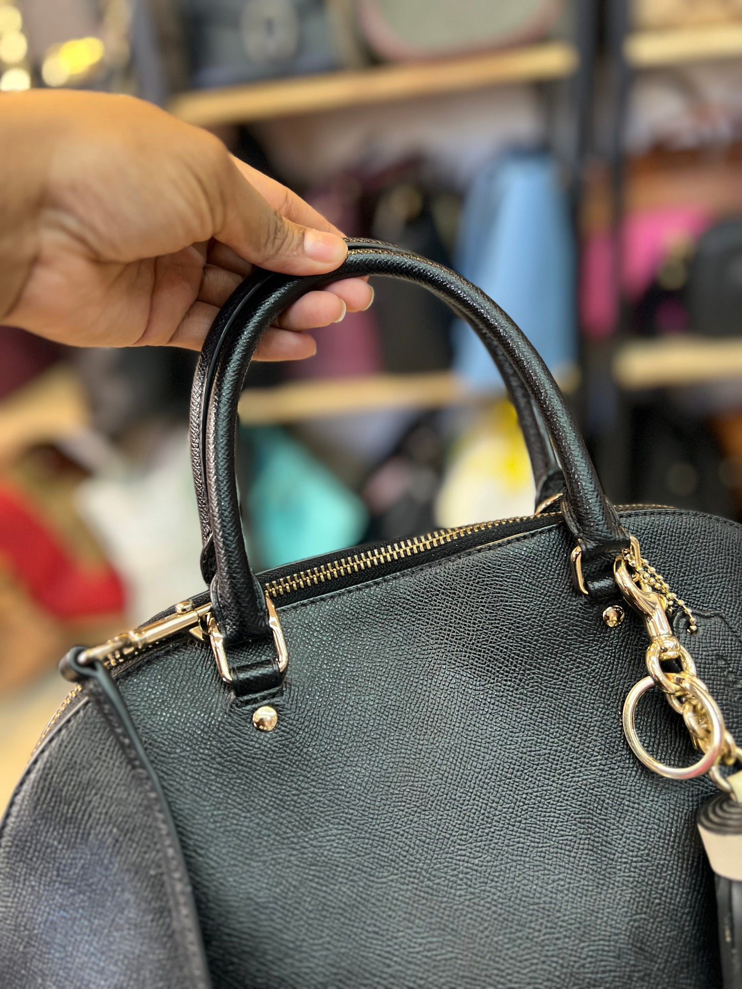 Coach Sierra Satchel em Couro Preto