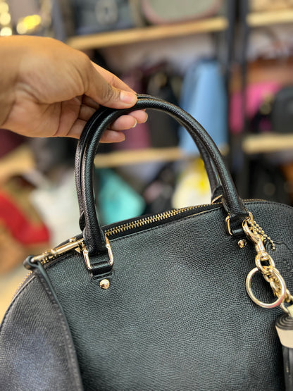 Coach Sierra Satchel em Couro Preto