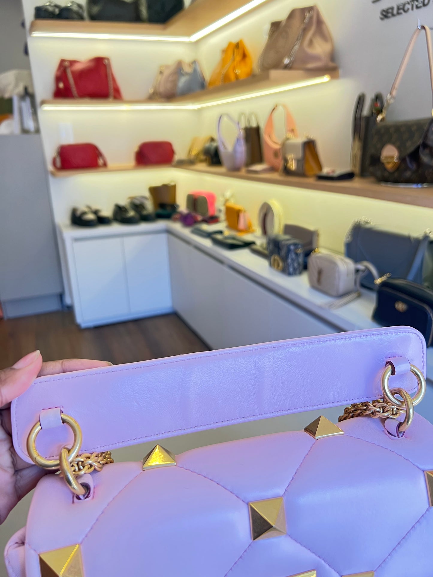 Valentino Roman Stud Média Rosa