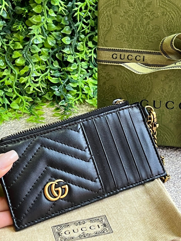 Porta cartão Gucci Marmont longo preto