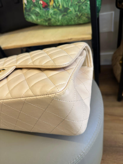 Chanel Double Flap Jumbo Nude