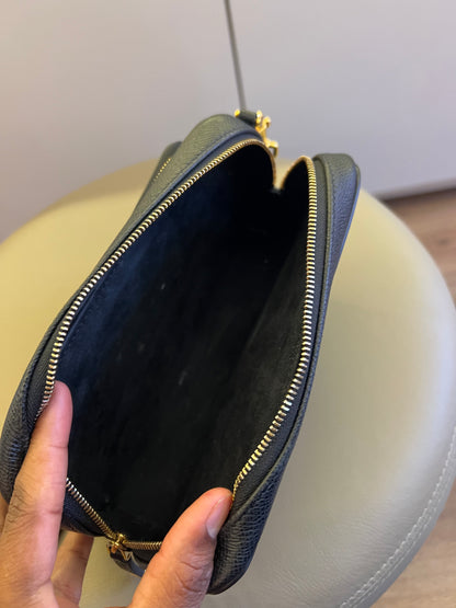 Christian Dior Cannage em Couro Preto
